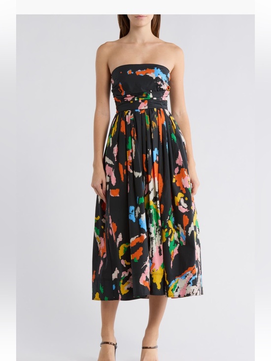 A.L.C. Dresses & Skirts - A.L.C. Tate Strapless Cotton Dress in Black Multi Size 8